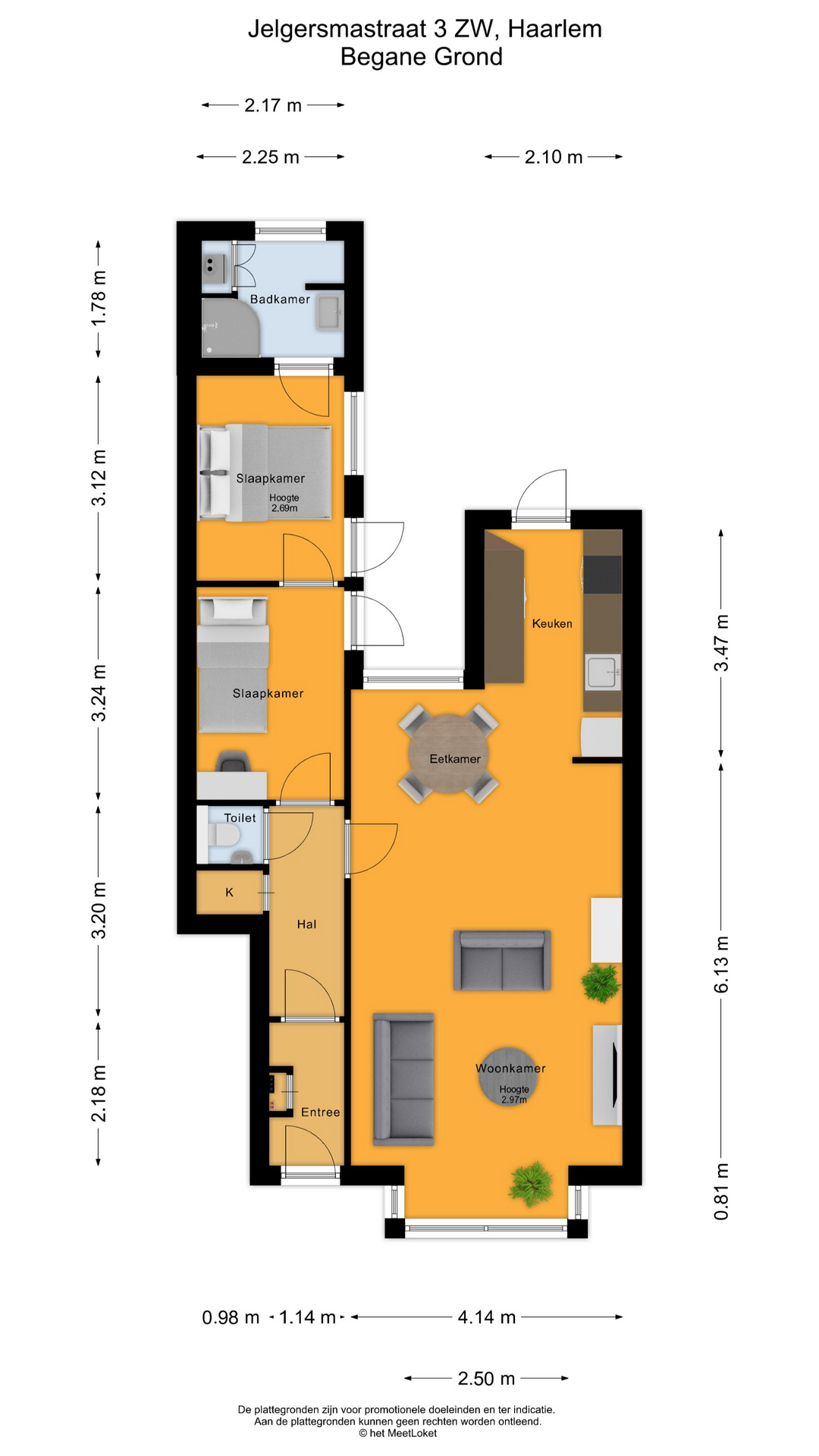 Jelgersmastraat 3 ZW, 2023 EM Haarlem map